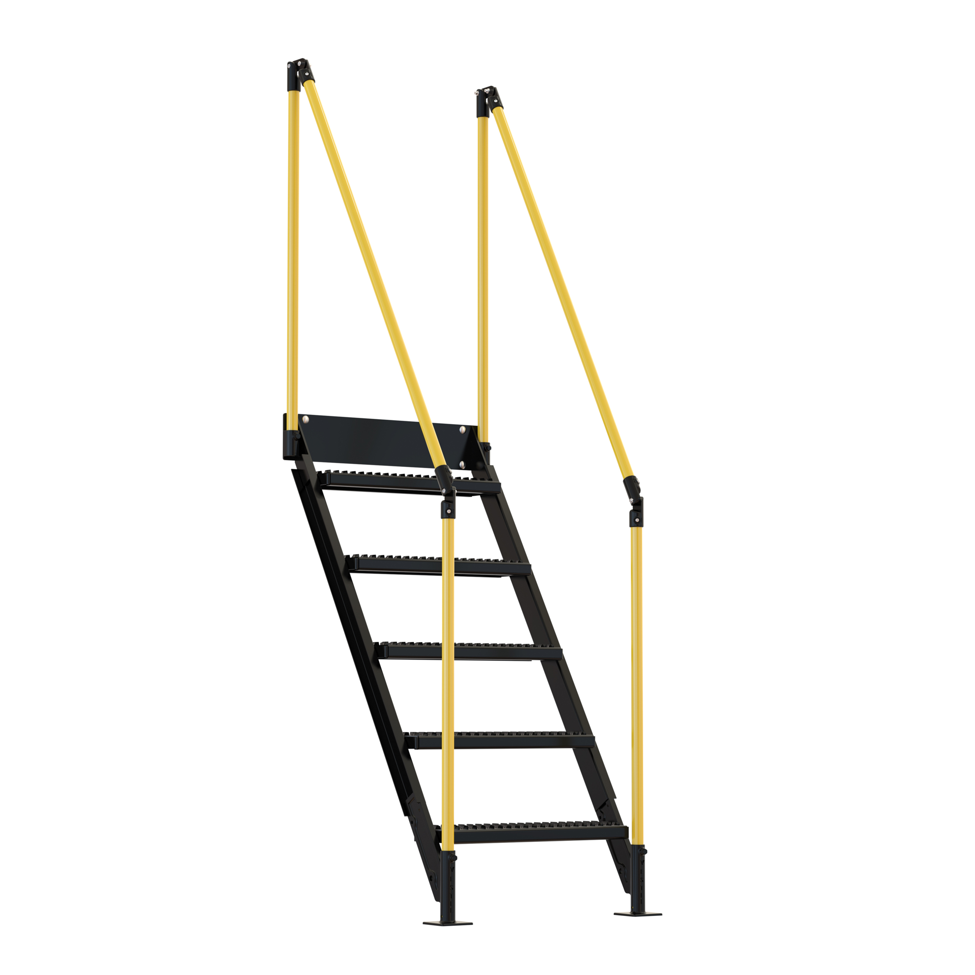 Vestil Work Platform Stairs - 5 Steps, 60in. Tall, 500-Lb. Capacity, Steel, Model# PWPS-ST-5-60-BKYL